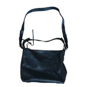 Black Pebbled Leather ALLSAINTS bucket shoulder bag